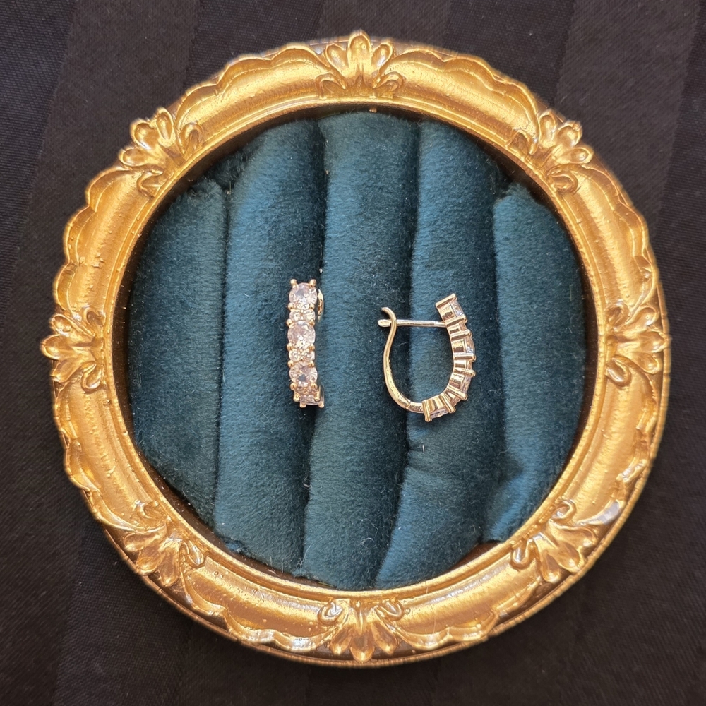 Gold Over S925 Sterling Silver Moissanite Huggie Earrings ✨ 1.38CT Diamond Spark